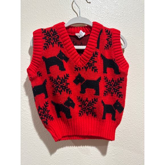 R.Gee Scotty Dog Vintage Red Sweater Vest size 3T - Picture 1 of 3